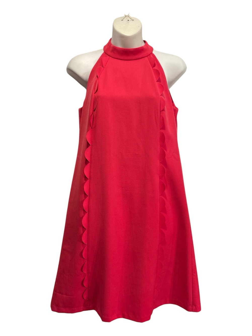 Vince Camuto Vibrant pink halter Dress with scallop detail down front.  Size 2